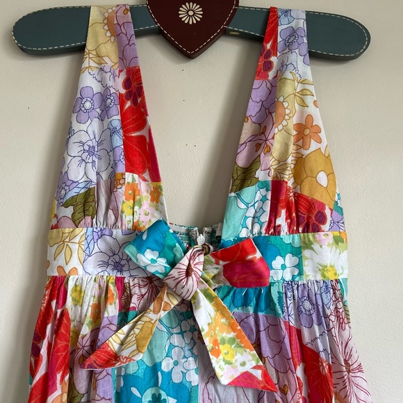 Zimmermann NWT 8 Bells Tie Front Multi Floral Patchwork Long Dress! - Picture 3 of 11